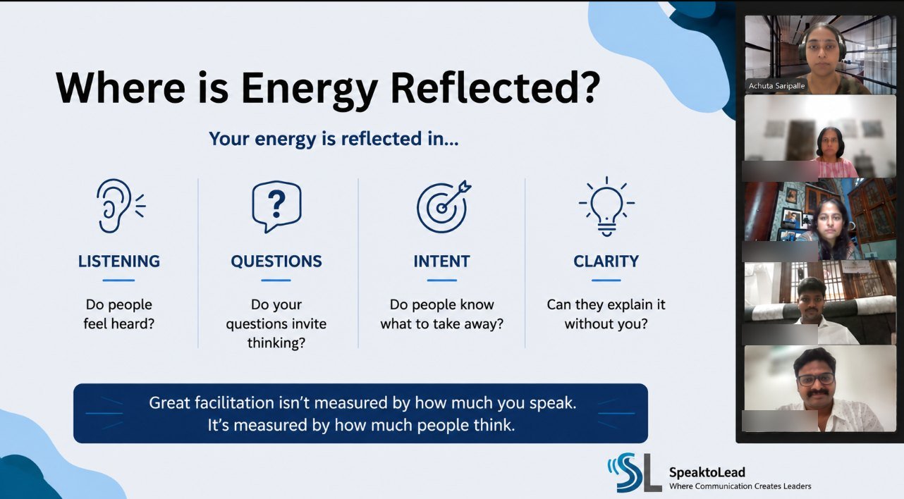 SpeakToLead virtual session on facilitation